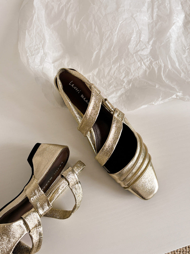 Karin Luna In Stock In Stock Minimalist Soft Upper Small Square Toe Chunky Heel Sandals