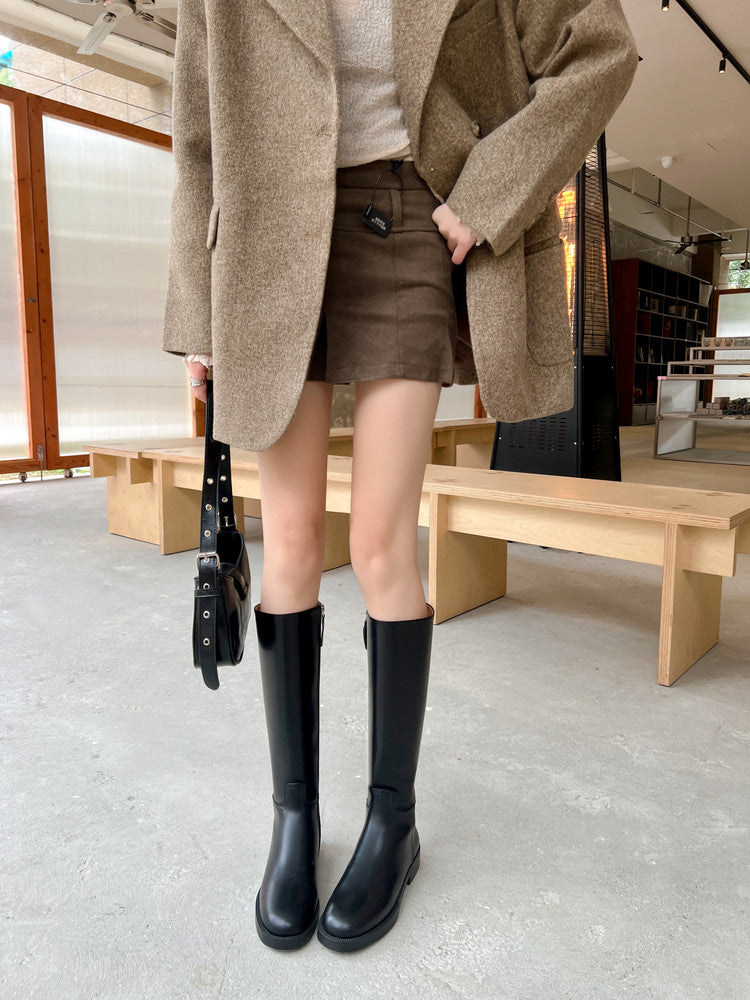 Karin Luna In Stock In-stock Basic Classic Timeless Round Toe Casual Riding Boots
