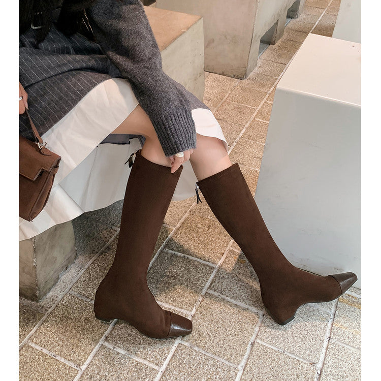 Karin Luna In Stock In Stock Patchwork Long Boots Elegant Versatile