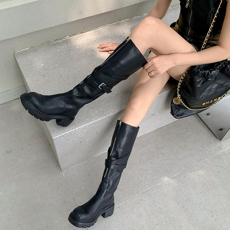 Karin Luna In Stock In-stock Foldable Niche Thick-soled Knight Boots