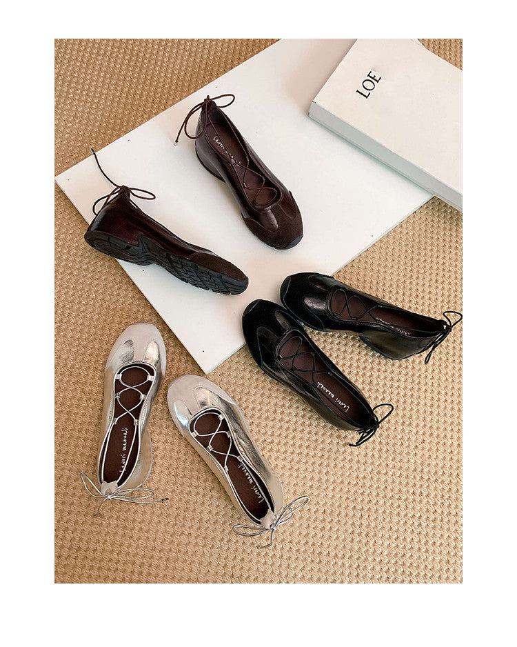 Karin Luna Basic Versatile British Style Casual Lace-up Flats