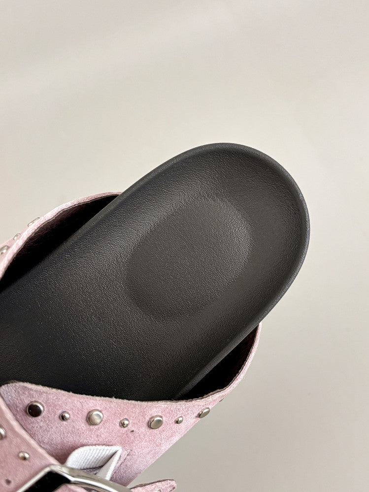 Karin Luna In Stock Spot Goods Casual Thick-Soled Belt Buckle Slippers