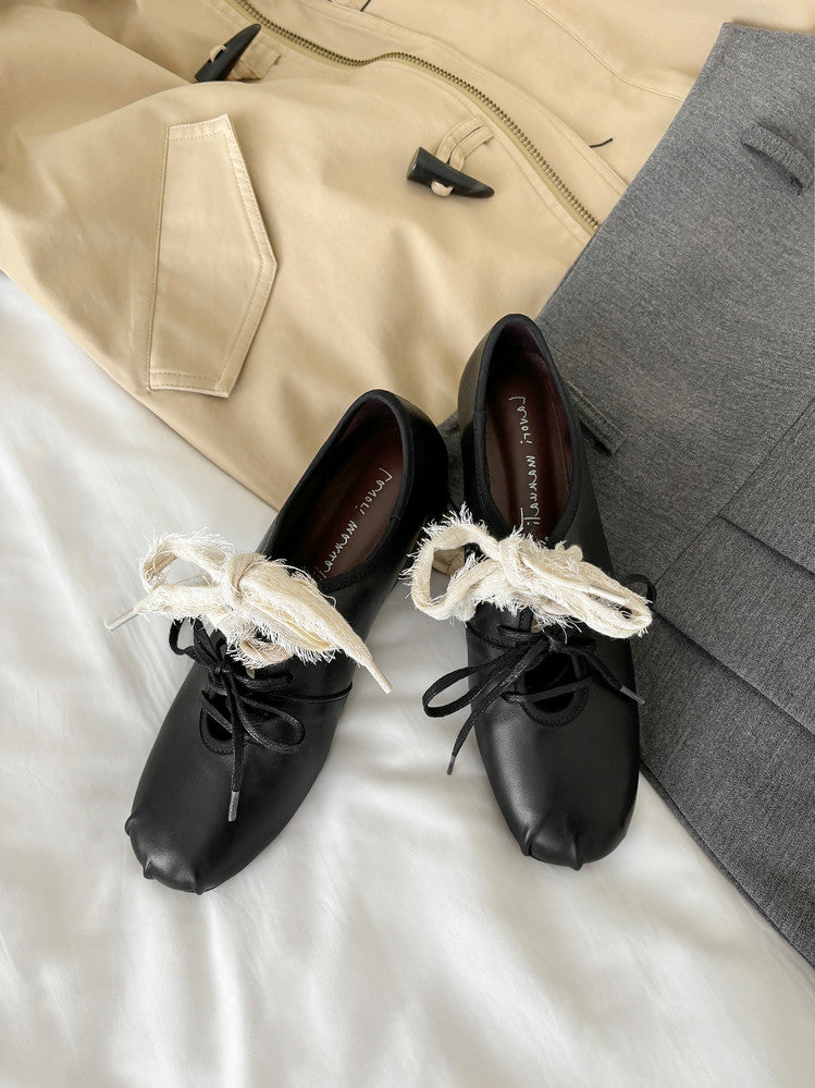 Karin Luna In Stock In Stock  Xiaohongshu Hot Sale Full Leather Round Toe Deep Mouth Single Shoes