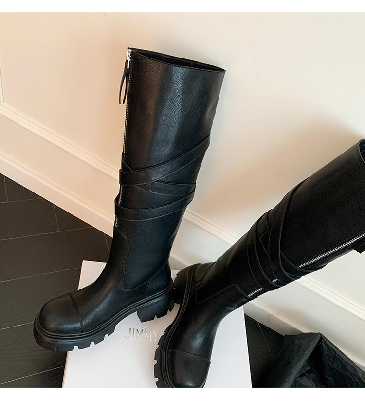 Karin Luna In Stock In-stock Foldable Niche Thick-soled Knight Boots