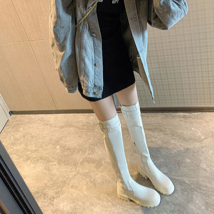 Karin Luna In Stock is the Way to Go！ Basic Thick-Soled Over-the-Knee Boots Super Soft Sheepskin Classic