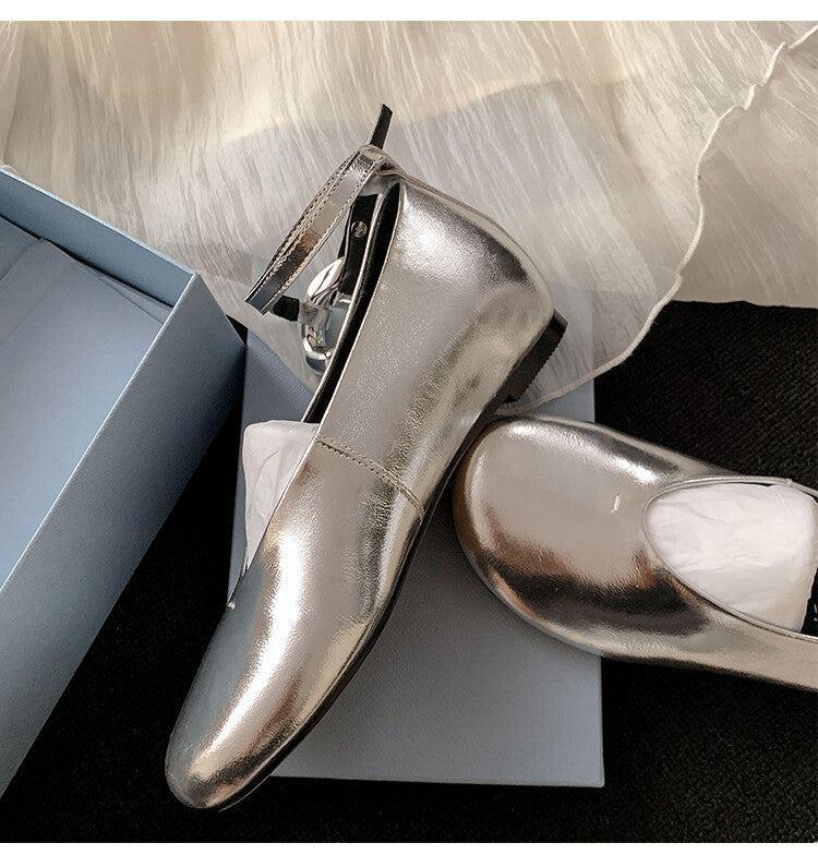 Karin Luna In Stock Large Stock Main Promotion  Two-Way Wear Height-Increasing Retro Gold Buckle Mary Jane Shoes