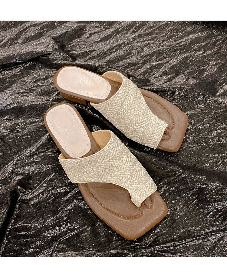 Karin Luna Bestseller  Popular  Data Hot-Selling Toe-Clip Straw Vacation Style Slippers