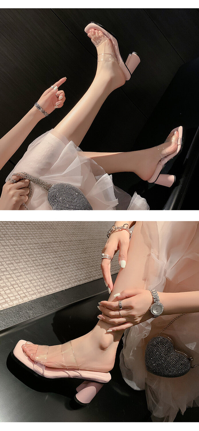 Karin Luna Cinderella's Crystal Shoes~Spot Goods Spot Goods  Increase height without tiring the feet Super Soft Sofa Transparent Slippers