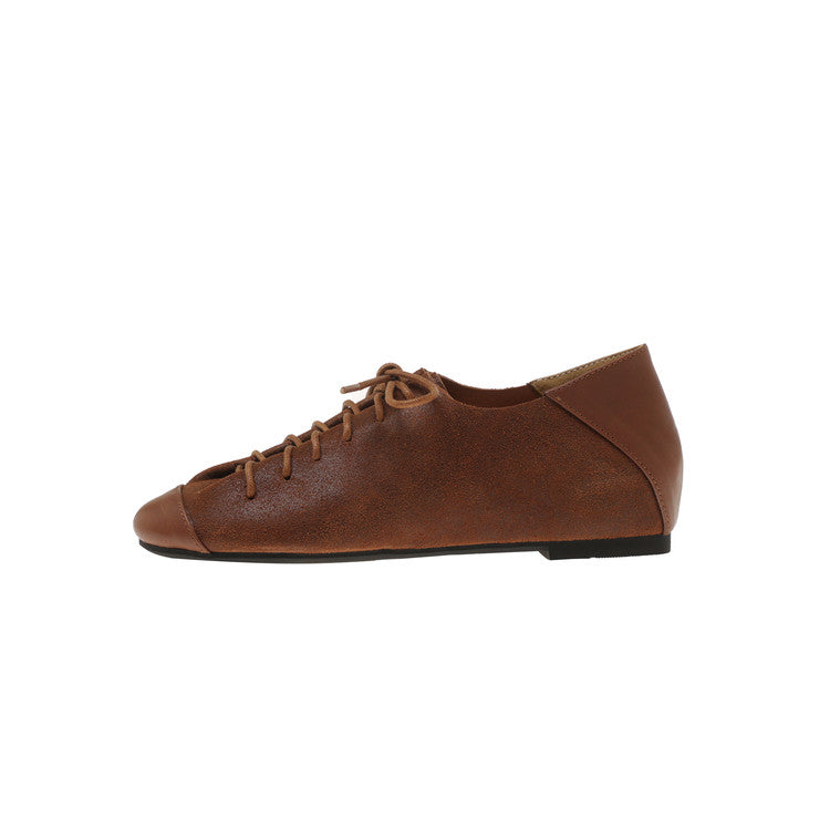Karin Luna In Stock In Stock   Xiaohongshu Hot-Selling Lace-Up Round-Toe Deep Mouth Single Shoes