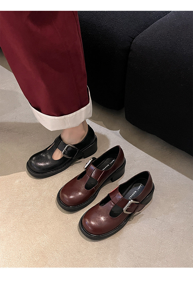 Karin Luna In Stock Spot Goods round Head t Round Toe British Style Single Shoes