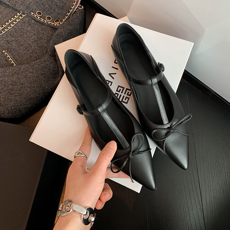 Karin Luna is a perfect Korean drama heroine~French Retro Style Full leather inside and out Pointed Bowknot