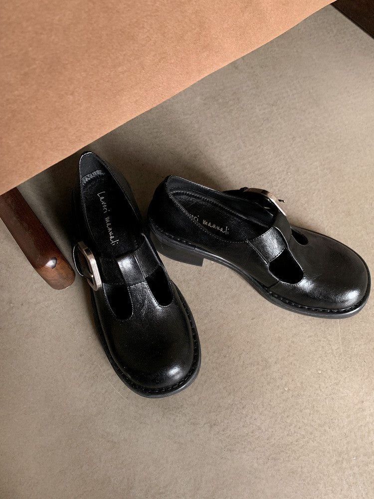 Karin Luna In Stock Spot Goods round Head t Round Toe British Style Single Shoes