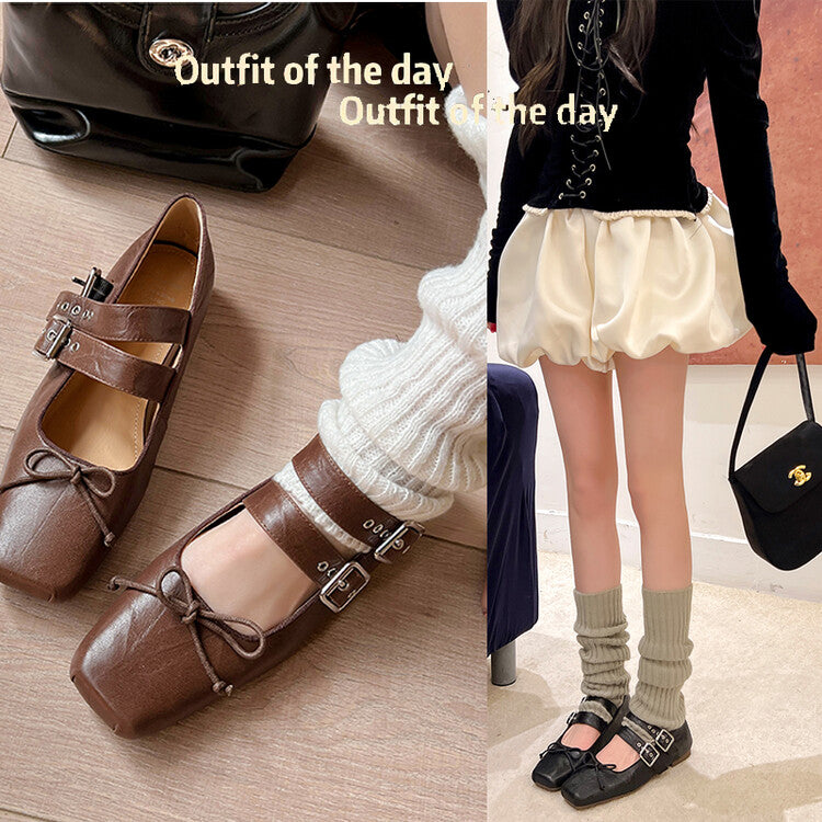 Karin Luna Future Sense silver~Spot Goods Spot Goods Hot-selling Bowknot Retro Belt Buckle Ballet Mary Jane Shoes