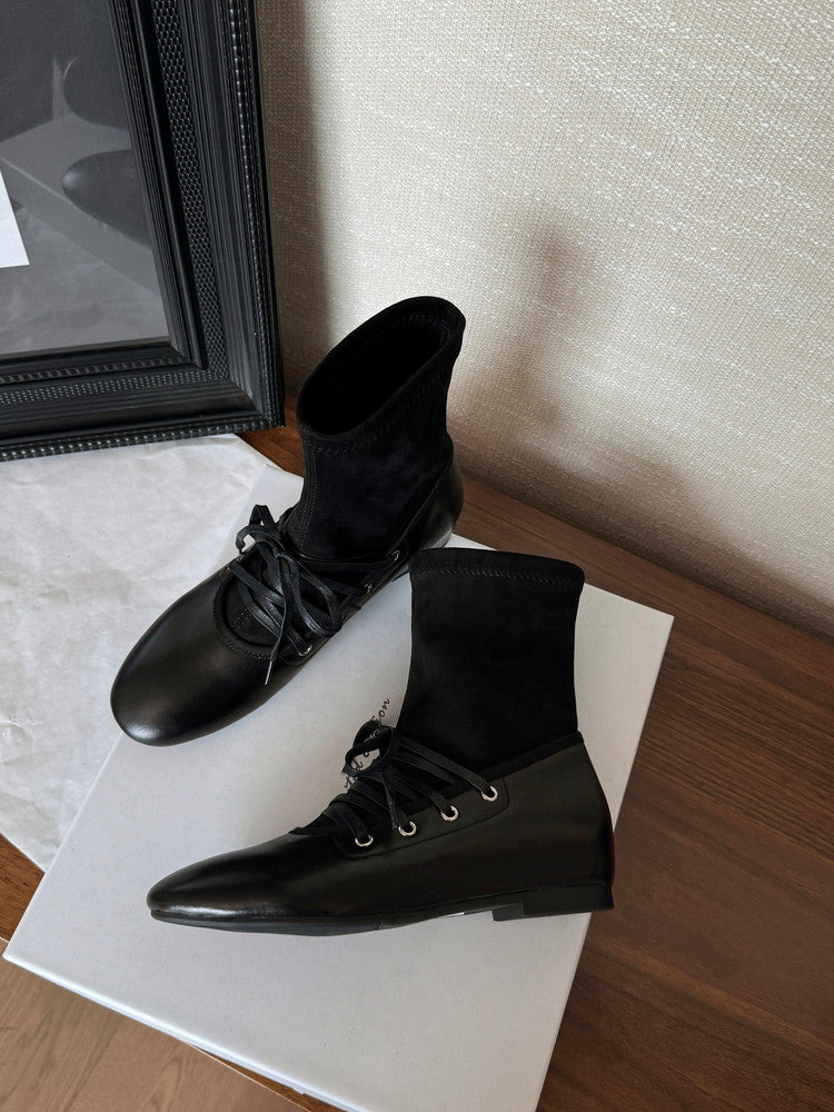 Karin Luna Round Toe Internal Height Increase Lace-up Ankle Boots