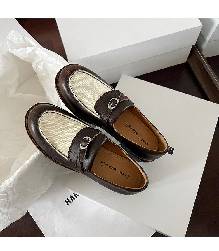 Karin Luna Casual Shoes Series~  In stock Classic color-blocking British style deep-mouth single shoes