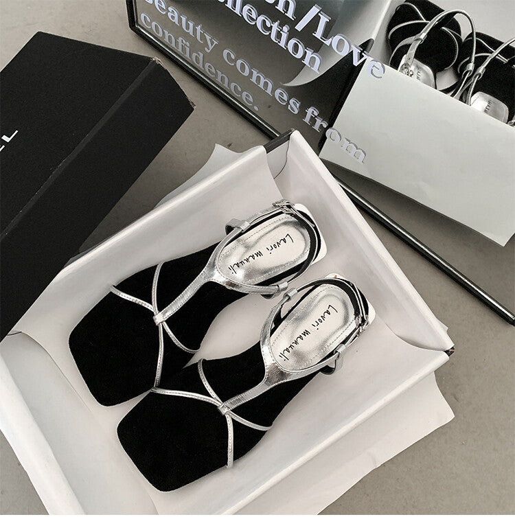 Karin Luna Bestseller Popular Featured products a Large Number of Spot Goods  Comes with data included  Thin Strap T Word Sandals