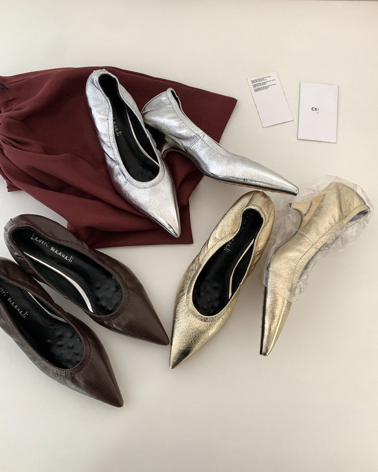 Karin Luna In Stock Spot Goods    Vintage Classic Style Shallow Mouth Single Shoes