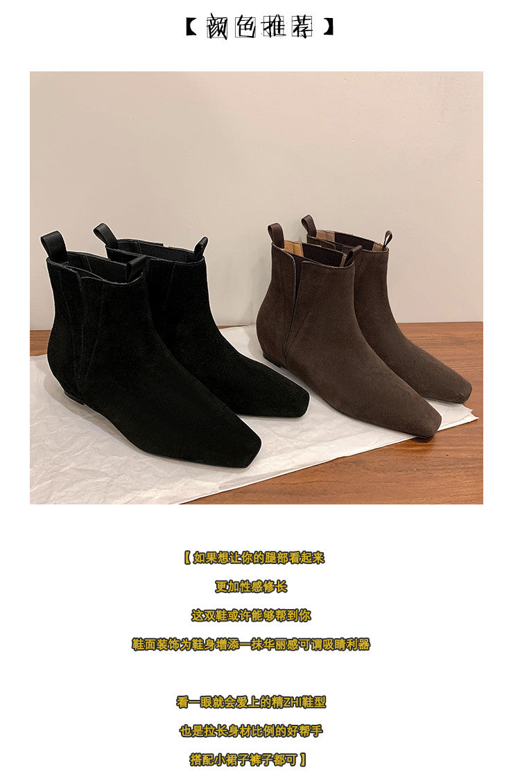 Karin Luna Design Edition Square Toe Hidden Heel Ankle Boots