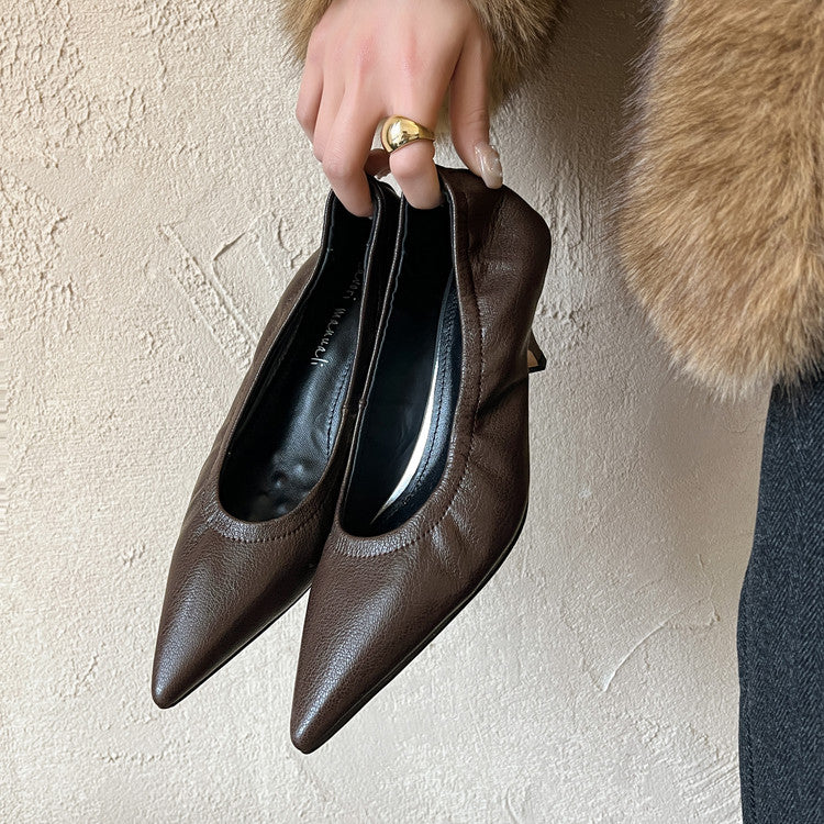 Karin Luna In Stock Spot Goods    Vintage Classic Style Shallow Mouth Single Shoes