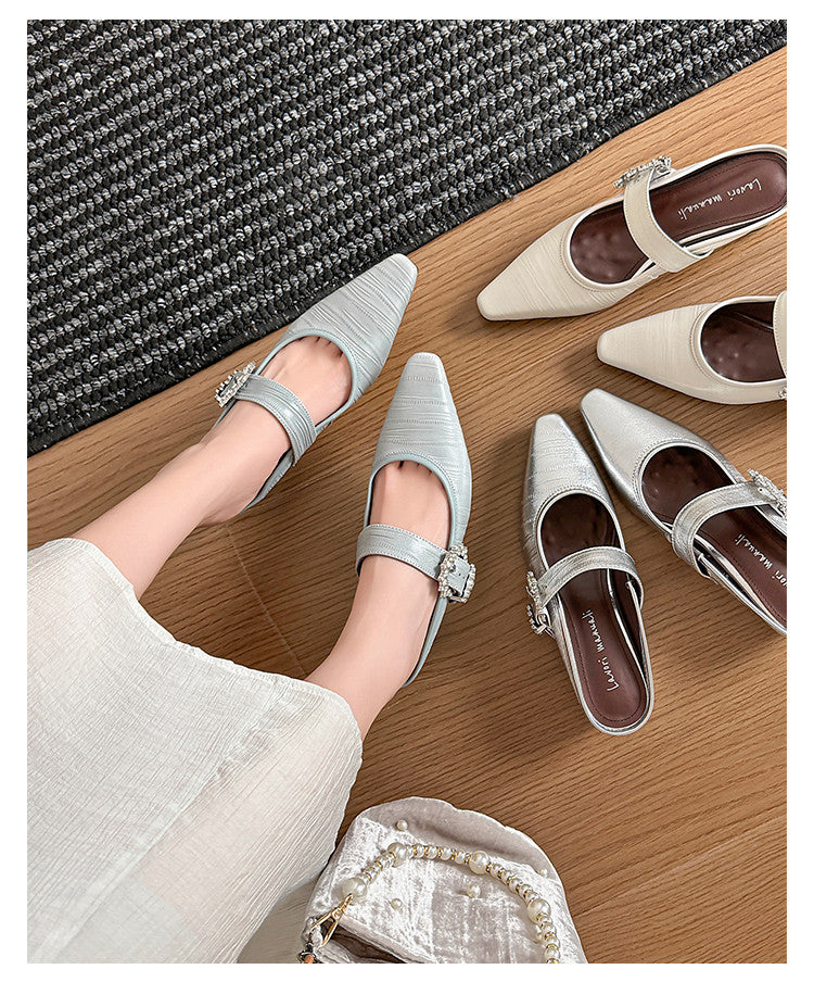 Karin Luna In Stock Spot Goods Full Layer Rhinestone Exquisite Closed-Toe Slippers