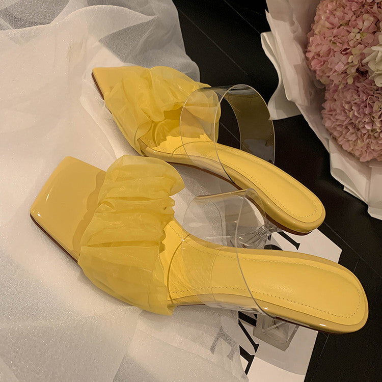 Karin Luna In Stock Spot Goods The feeling of summer Breathable Organza Elegant Slippers