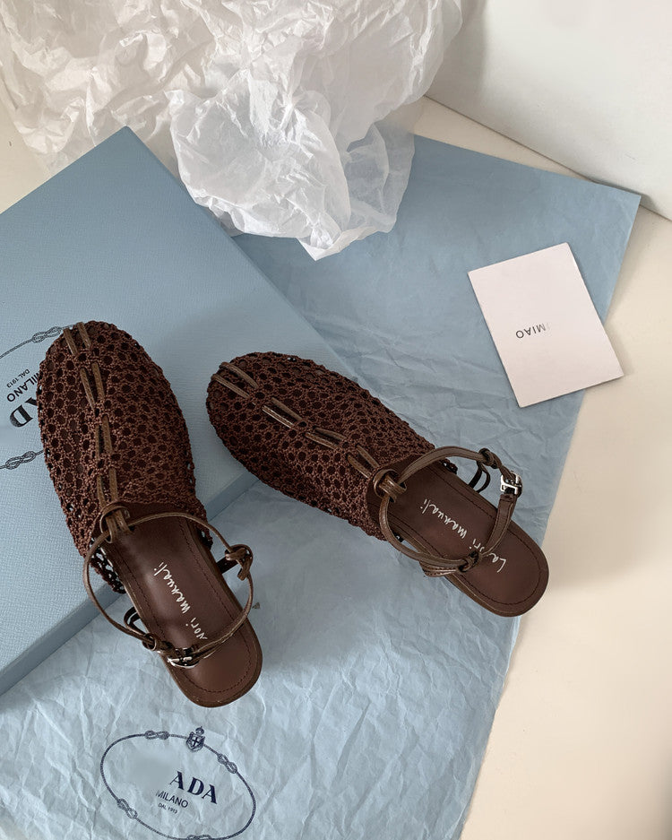 Karin Luna In Stock Spot Goods  Resort Style Series~Casual woven closed-toe flat sandals