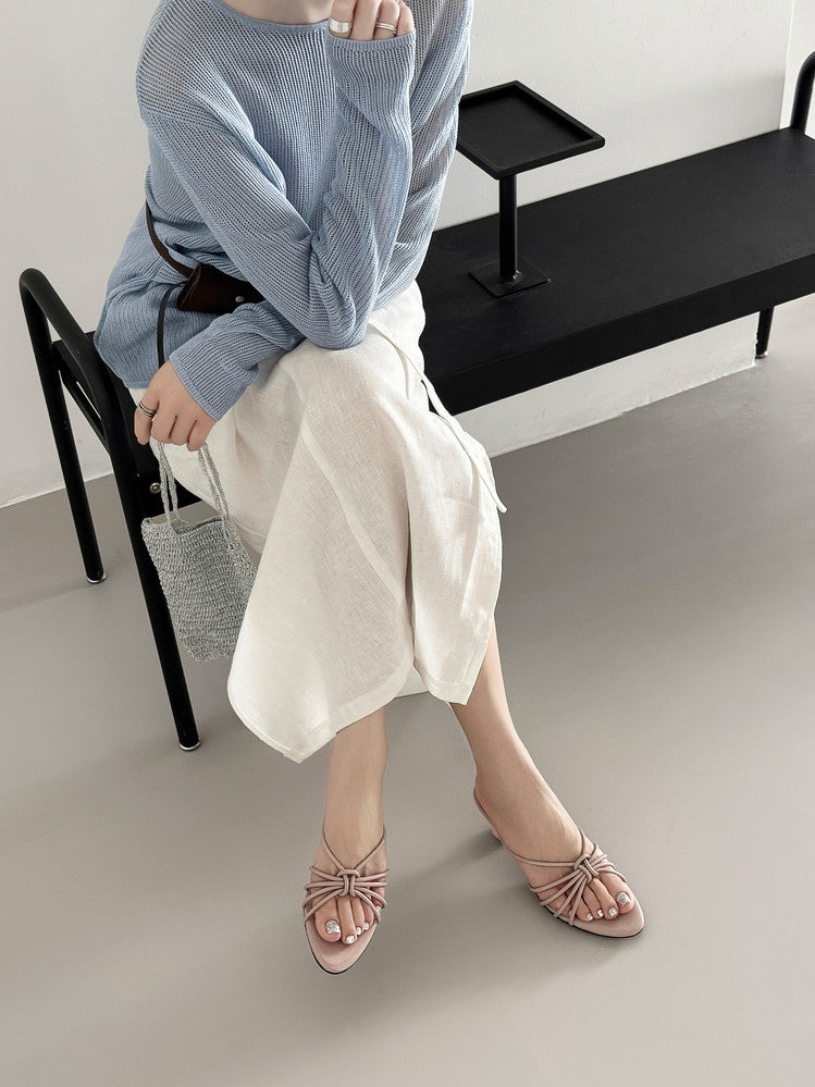 Karin Luna In Stock In Stock  In Stock Round Toe Cross Hollow Round Toe Stiletto Slippers