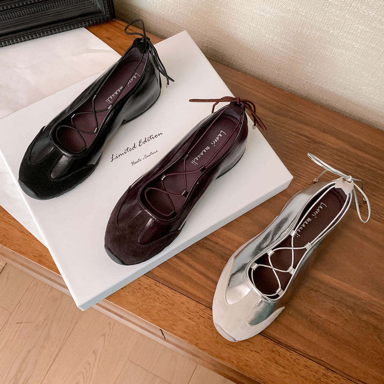 Karin Luna Basic Versatile British Style Casual Lace-up Flats