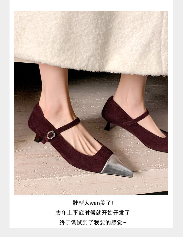 Karin Luna In Stock  Spot Goods In Stock  Classic Color Block Pointed Toe Hot-Selling Elegant Stiletto Pumps