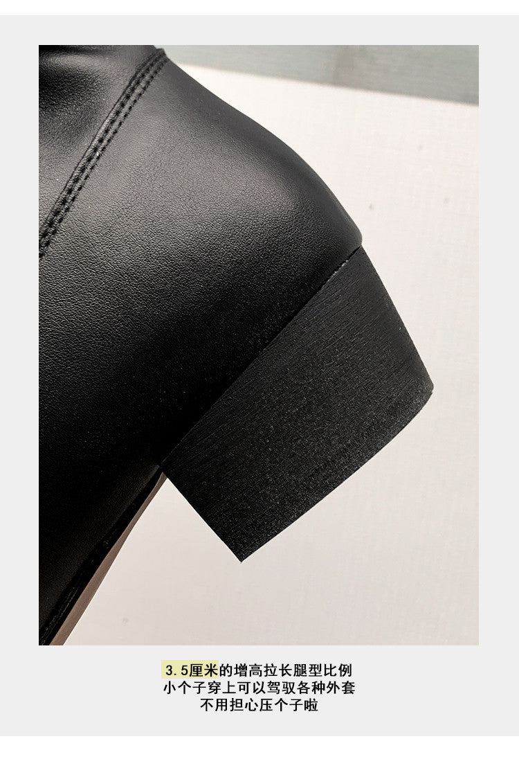 Karin Luna In Stock In Stock Hot-Selling Basic Old Money Style Retro Belt Buckle Short Boots