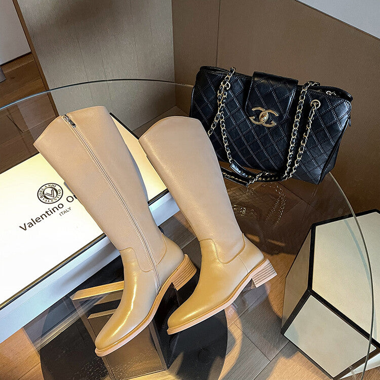 Karin Luna In Stock  Cowhide Niche Versatile Style Knight Boots