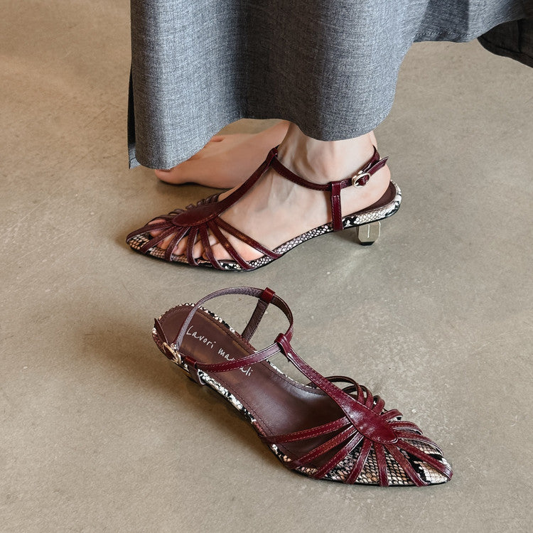 Karin Luna In Stock Spot Goods Open-toe French Style Metal Heel Sandals