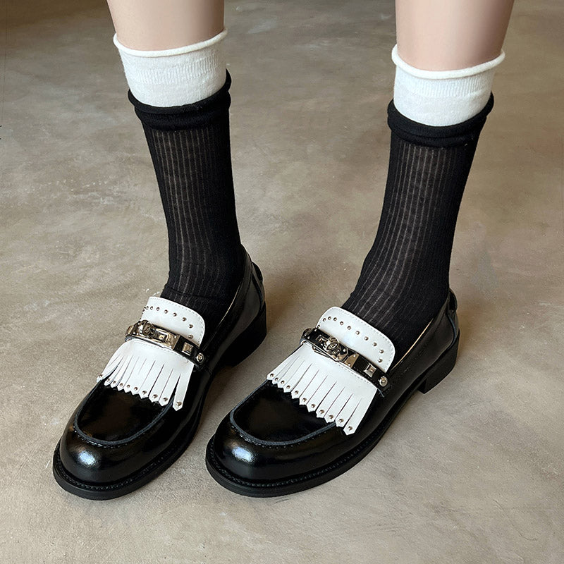 Karin Luna Casual Shoes Series~ Spot Goods Spot Goods Hot-selling Tassel Element Small Gold Buckle Single Shoes
