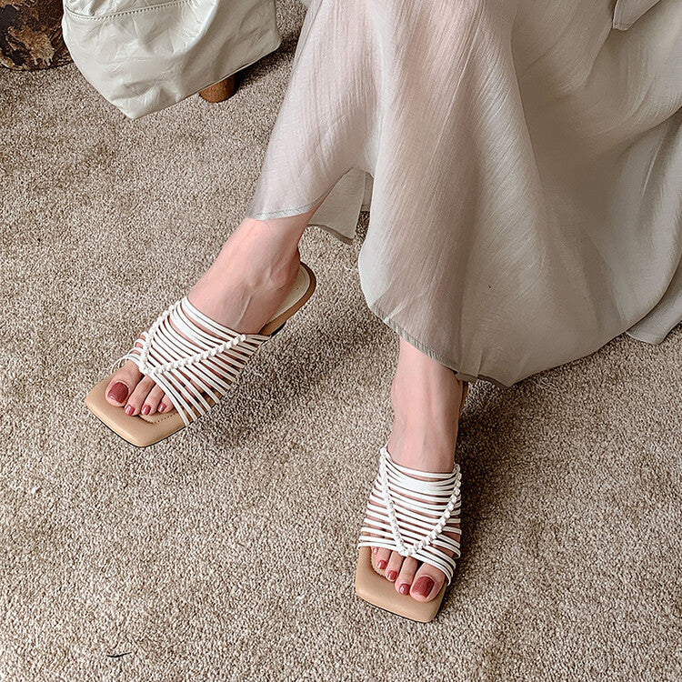 Karin Luna Handwoven  Elegant High Heels Square Toe Data Hot Sale！