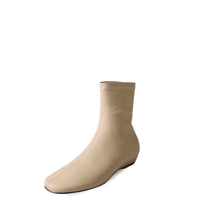 Karin Luna In Stock Spot Goods Round Toe Basic Stretch Slim Short Boots