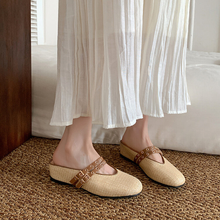 Karin Luna  Closed-Toe Woven Style Height-Increasing Slippers
