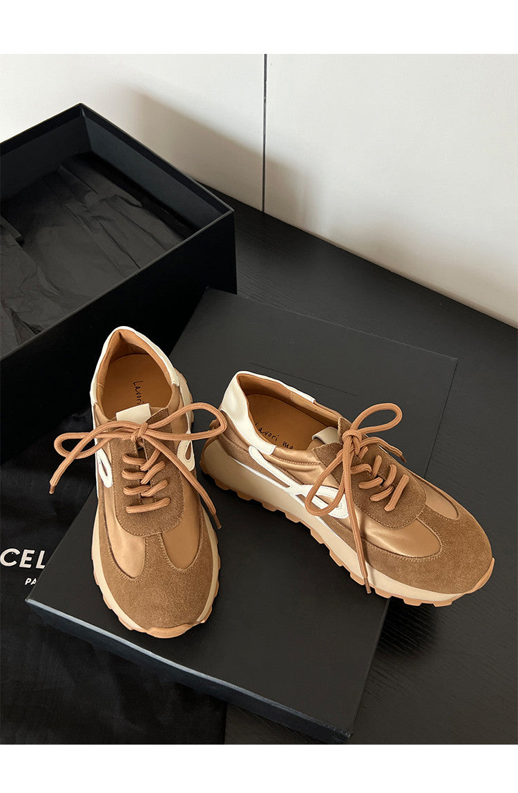 Karin Luna Casual Shoes Series~  In Stock Hot-Selling Versatile Lace-Up Thick-Soled Deep Mouth Single Shoes