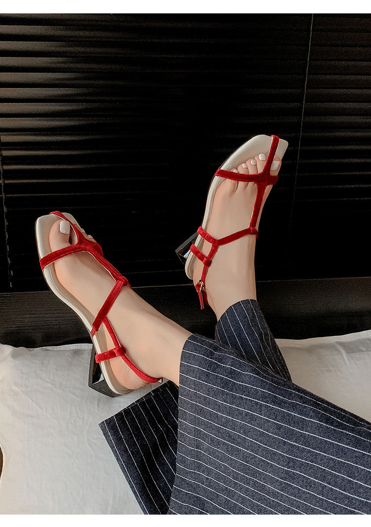 Karin Luna In Stock Spot Goods Vacation style t Strappy Open-Toe Flat Sandals