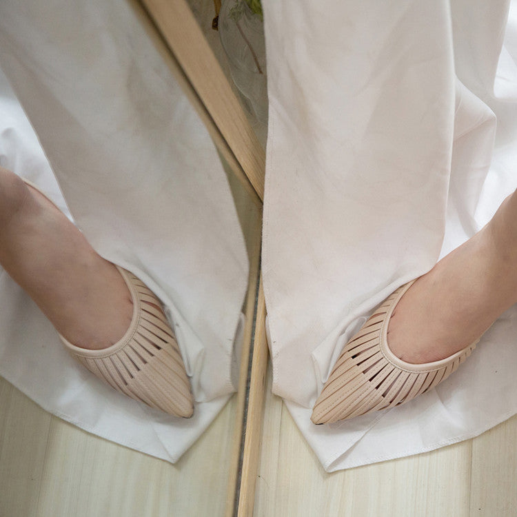 Karin Luna Bestseller Spot Goods French Retro Style Thin Strap Flat Heel Closed Toe Slippers