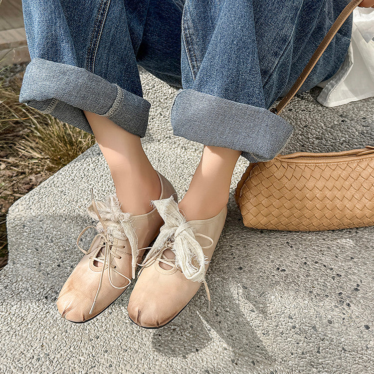 Karin Luna In Stock In Stock  Xiaohongshu Hot Sale Full Leather Round Toe Deep Mouth Single Shoes