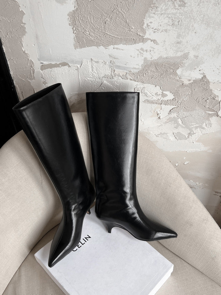 Karin Luna In Stock In Stock    Stunning Elegant Style Kitten Heel Straight Long Boots