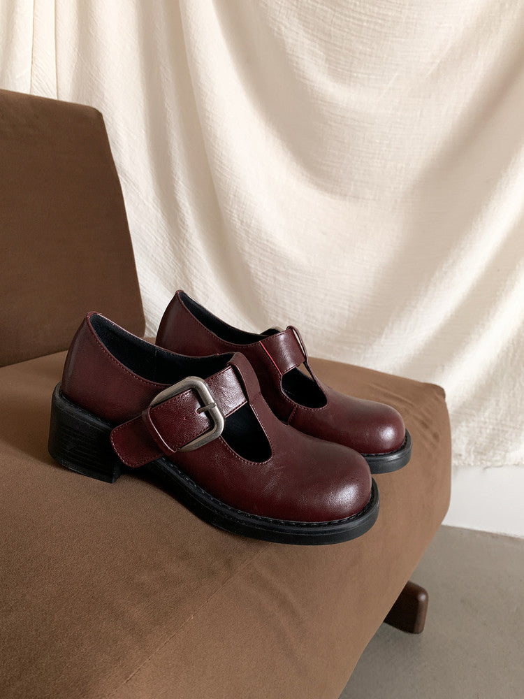 Karin Luna In Stock Spot Goods round Head t Round Toe British Style Single Shoes