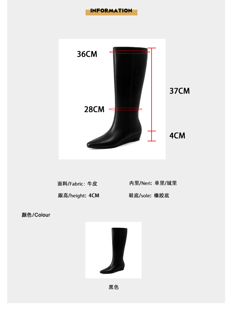 Karin Luna In Stock  In-stock Square Toe Straight Slip-on Long Boots