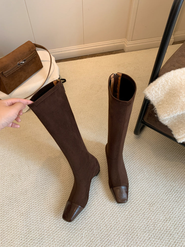Karin Luna In Stock In Stock Patchwork Long Boots Elegant Versatile