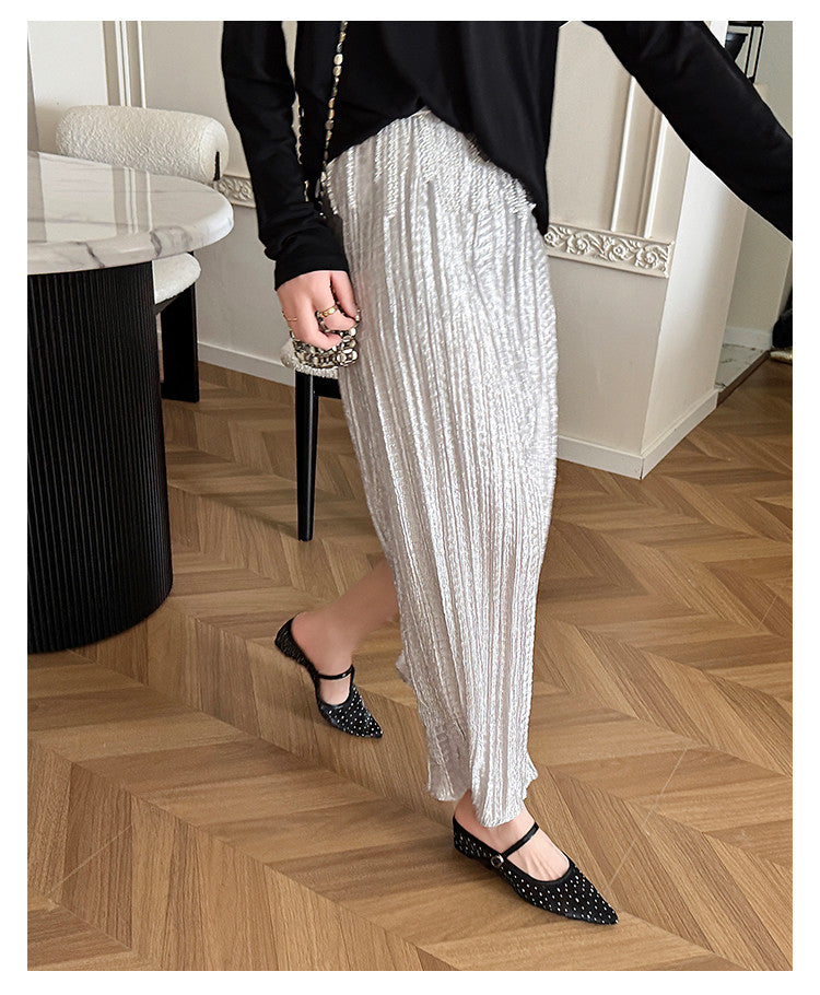 Karin Luna In Stock Spot Goods  Breathable Mesh Fabric Embellished Hand Drill Pointed Toe Slippers