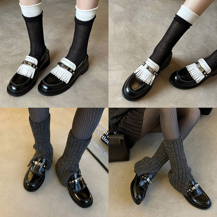Karin Luna Casual Shoes Series~ Spot Goods Spot Goods Hot-selling Tassel Element Small Gold Buckle Single Shoes