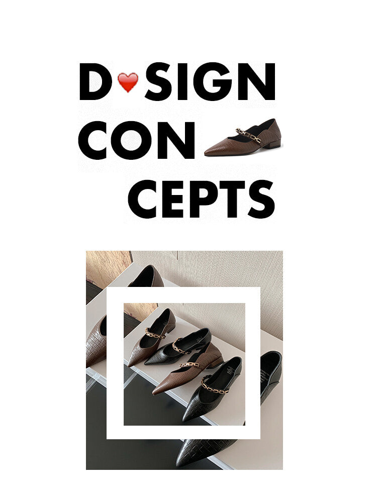 Karin Luna has prepared stock  Metal Fasteners Commuting Style Pointed Toe Chunky Heel Stone Pattern Large Single Shoes