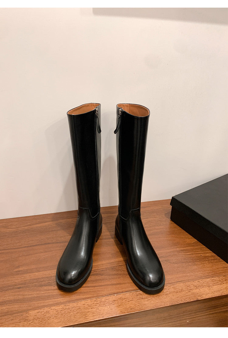 Karin Luna In Stock In-stock Basic Classic Timeless Round Toe Casual Riding Boots