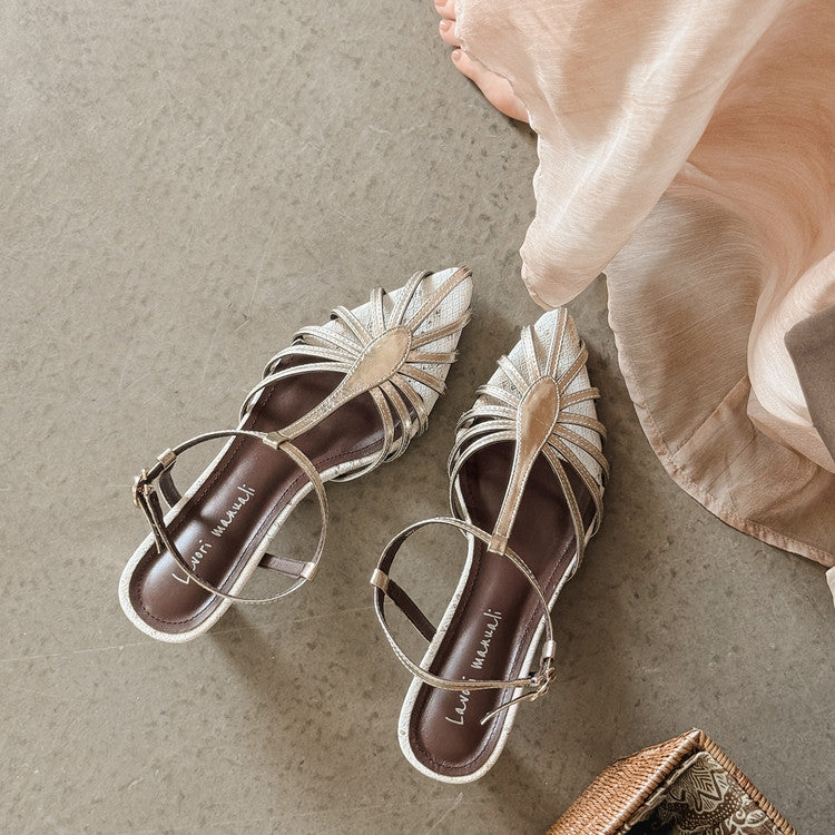 Karin Luna In Stock Spot Goods Open-toe French Style Metal Heel Sandals