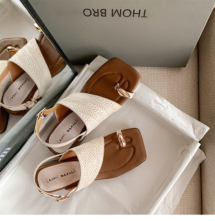 Karin Luna Hot Item Hot Item Spot Goods Featured Bestsellers Holiday Style Woven Sofa Sandals